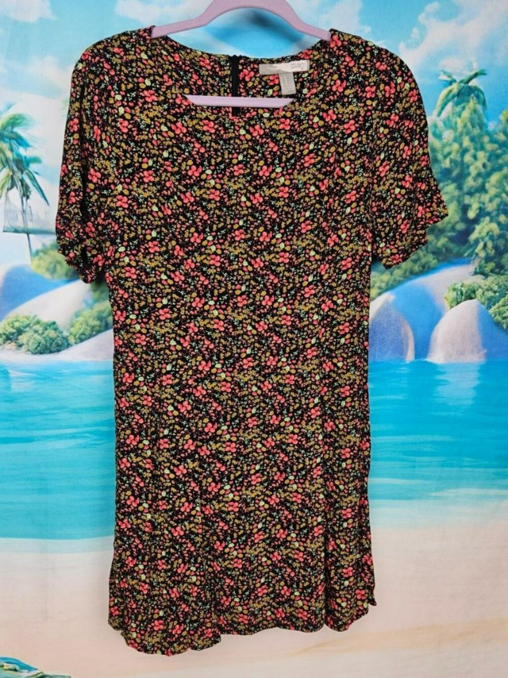 Love21 Ditzy Floral Rayon Mini Dress Medium for Womens M Vintage Retro Style